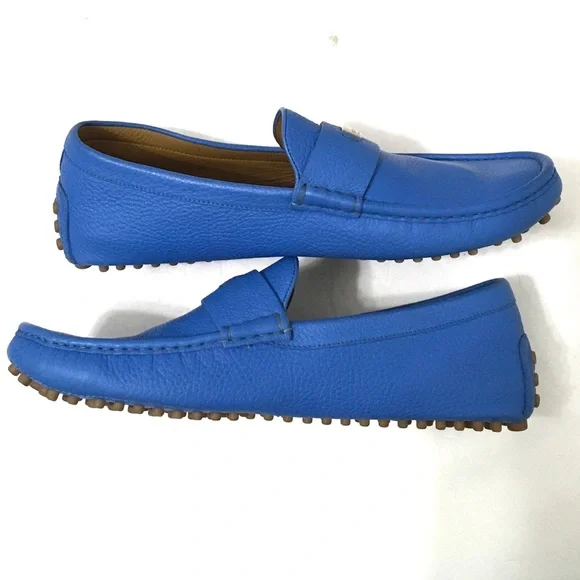 Gucci Blue Leather Loafers